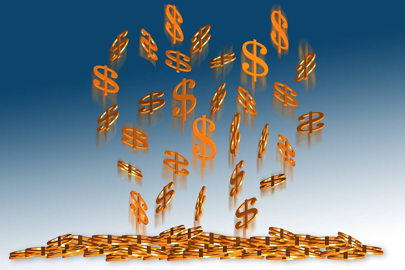 Symbolische Darstellung von Dollar-Zeichen zum Mythos Geld